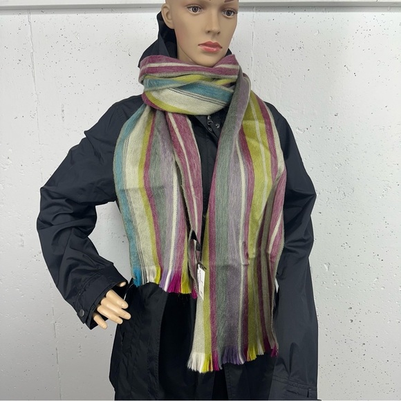 Shupaca Alpaca Wool Blend Striped Multicolor Scarf NEW 11.9 x 76” - Picture 1 of 10